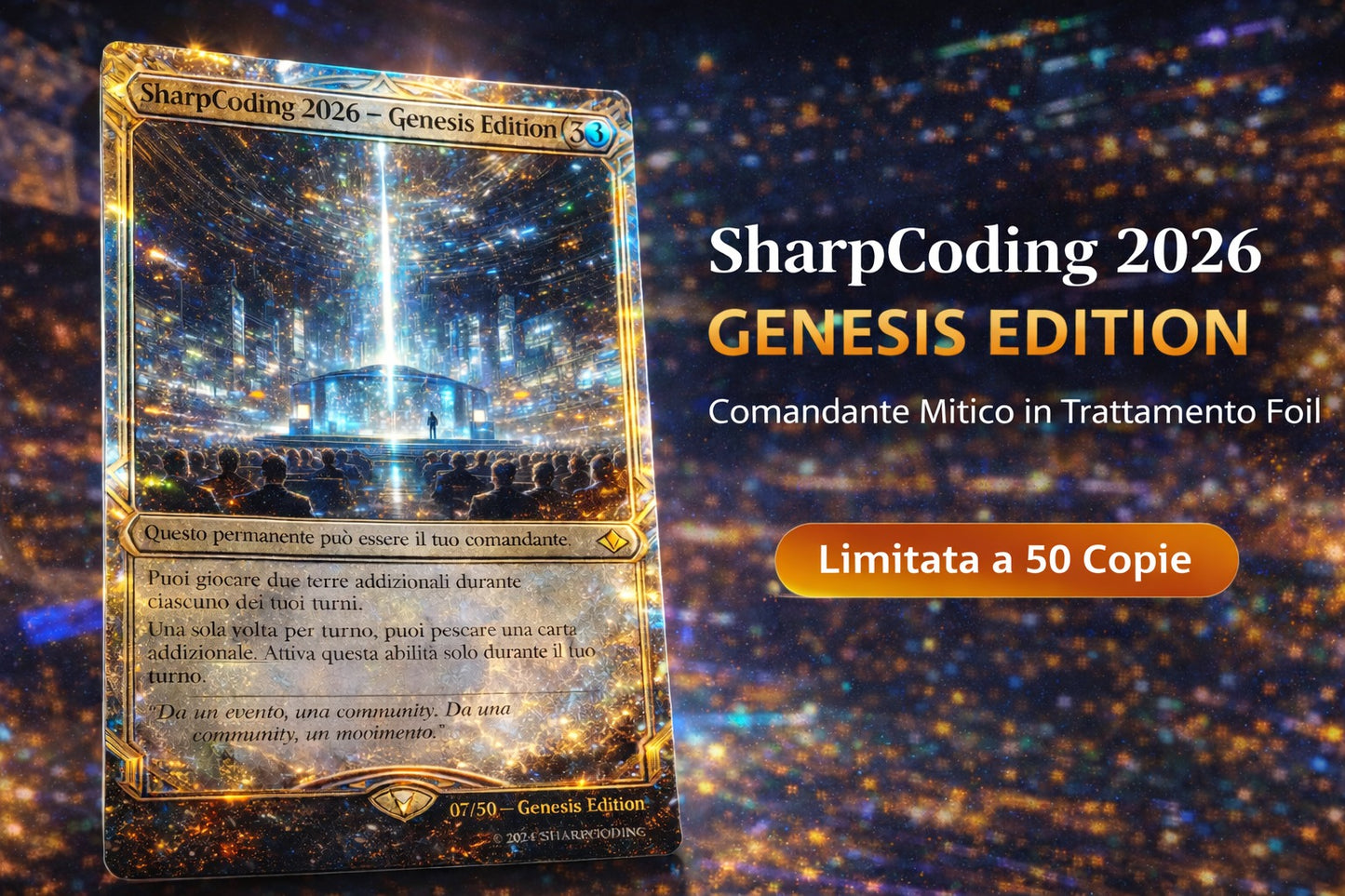 Carta SharpCoding 2026 Genesis Edition - (foil 50 copie)