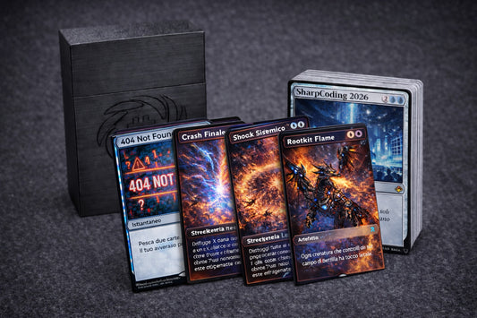 3 Carte Rare oltre a Mazzo Base SharpCoding 2026 con Scatola porta Carte